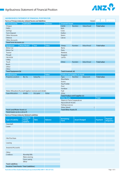 Agribusiness Statement of Financial Position