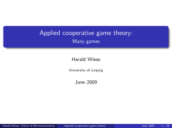 Applied cooperative game theory: