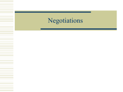 Introduction to Negotiations