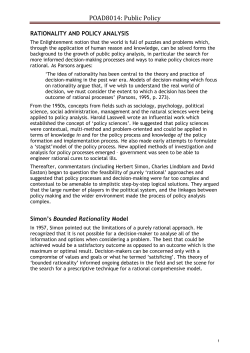 Rationality and policy analysis File