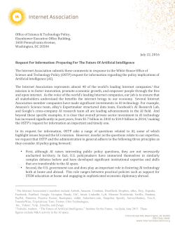 ai ostp comments - Internet Association