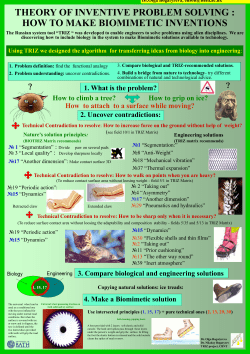 Theory of Innovations (TRIZ) Problem definition