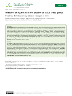 incidence of injuries with the practice of active video games