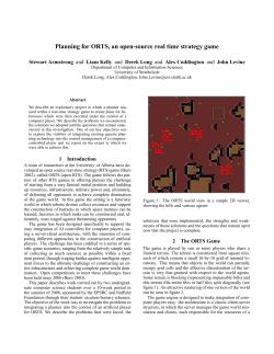 Planning for ORTS, an open-source real time strategy game