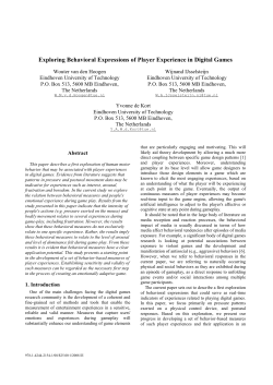 Exploring Behavioral Expressions of Player Experience in Digital