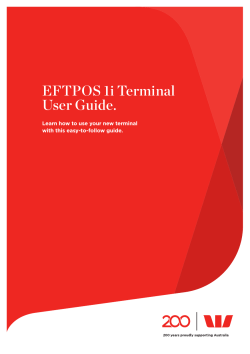 EFTPOS 1i Terminal User Guide.