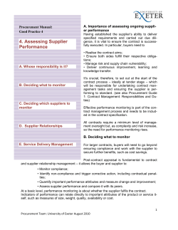 4. Assessing Supplier Performance