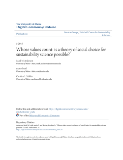 is a theory of social choice for sustainability science possible?