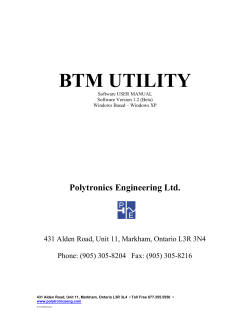 btm utility - Polytronics Engineering