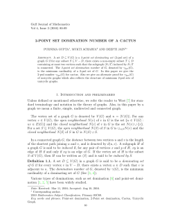 2-POINT SET DOMINATION NUMBER OF A CACTUS 1. Introduction
