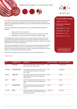 Cut prices (2015 average) Pork cuts Factsheet