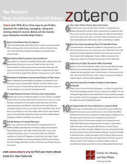 Ten Reasons Your Institution Should Adopt