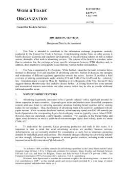 Advertising Services - World Trade Organization