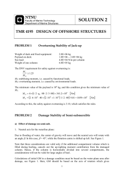 PROBLEM 2 Damage Stability of Semi-submersible