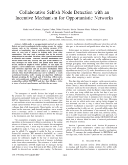 Collaborative Selfish Node Detection with an - Ciprian Dobre