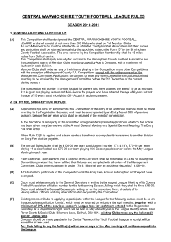 central warwickshire youth football league