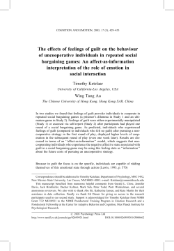 The effects of feelings of guilt on the behaviour of uncooperative