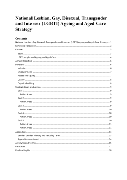 LGBTI Strategy - Ageing and Aged Care
