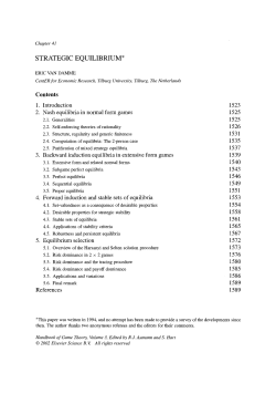 STRATEGIC EQUILIBRIUM* Contents 1