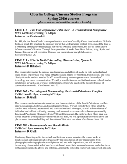CINE 399F - Cinema Studies Practicum—Full