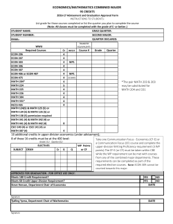 economics/mathematics combined major