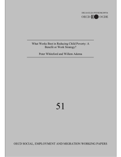 A Benefit or Work Strategy? - European Centre for Social Welfare