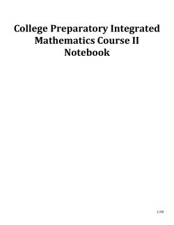 College Preparatory Integrated Mathematics Course II Learning