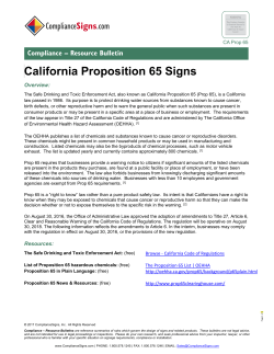 California Proposition 65 Signs