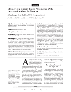 Efficacy of a Theory-Based Abstinence