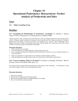 Examining the Relationships in Productivity Accounting