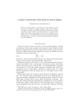 A MEAN CURVATURE TYPE FLOW IN SPACE FORMS 1