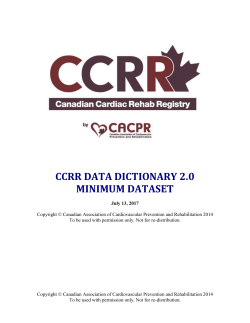 ccrr data dictionary 2.0 minimum dataset
