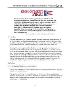 Ohio Employment First Common Principles