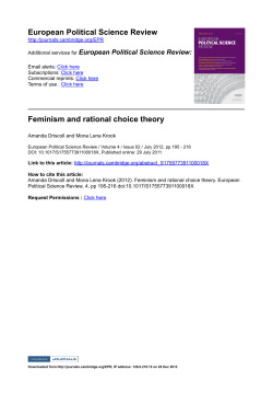 Feminism and Rational Choice Theory