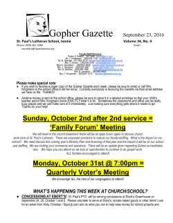 Gopher Gazette September 23, 2016