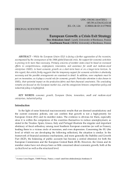 European Growth: a Crisis Exit Strategy