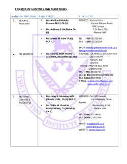 register of auditors firms - Lesotho Institute of Accountants