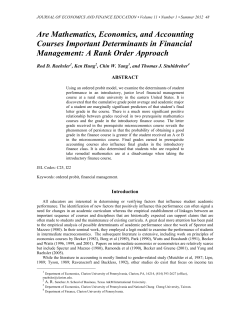 Are Mathematics, Economics, and Accounting Courses Important