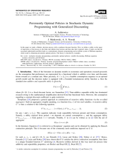 Persistently Optimal Policies in Stochastic Dynamic Programming