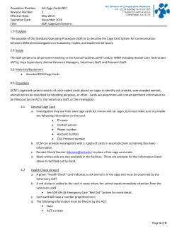 Procedure Number: AH-Cage Cards