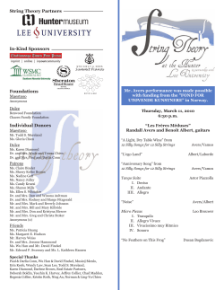 String Theory Partners In-Kind Sponsors Foundations Individual