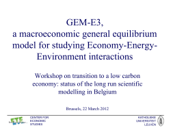 GEM-E3, a macroeconomic general equilibrium model for