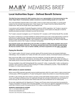 Defined benefit superannuation scheme members brief 2012