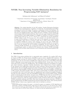 NiVER: Non Increasing Variable Elimination Resolution for
