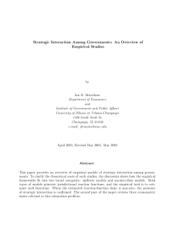 Strategic Interaction Among Governments: An Overview of Empirical