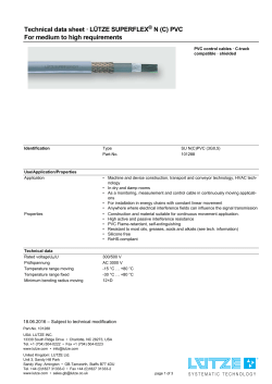 Technical data sheet · LÜTZE SUPERFLEX N (C) PVC For medium