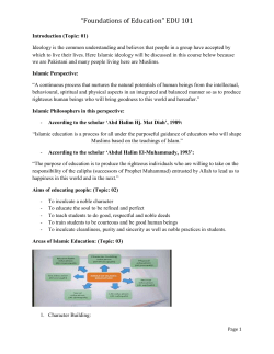 Foundations of Education* EDU 101