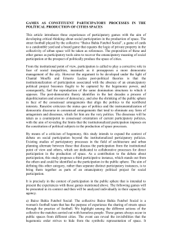 games as constituent participatory processes in the