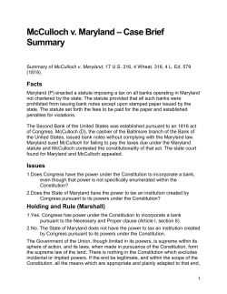 McCulloch v. Maryland (1819)