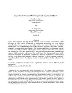 1 Cooperation Spillovers and Price Competition in Experimental